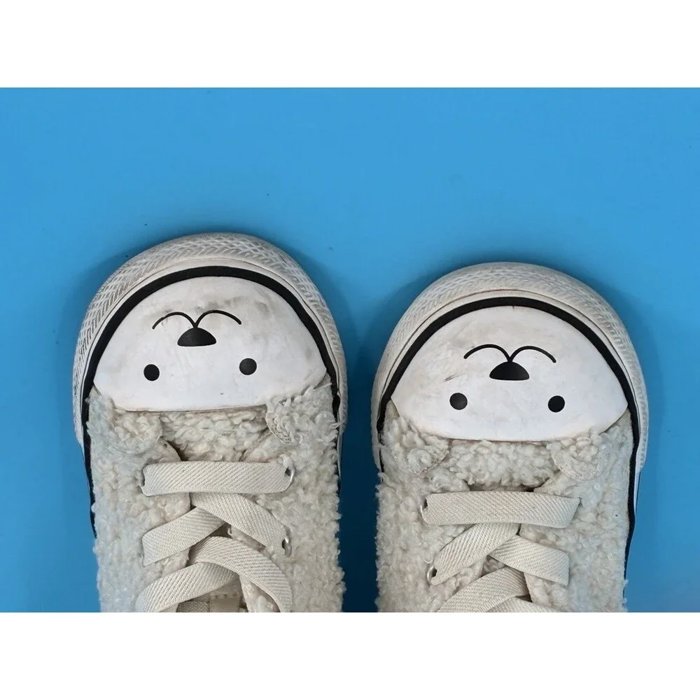 Converse Chuck Taylor Teddy Bear Sherpa Kids Size 10 High Top A07960C Cute! T D